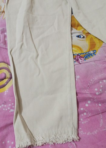 Bej Midi Kadın Pamuk Kumaş Pantolon - Görsel 2