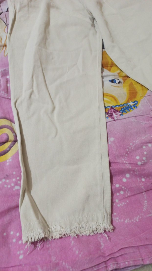 Bej Midi Kadın Pamuk Kumaş Pantolon - Görsel 2