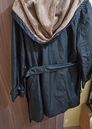 Siyah Deri Kemerli Kadın Ceket - Görsel 5