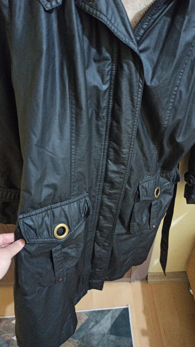 Siyah Deri Kemerli Kadın Ceket - Görsel 2