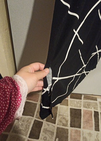 Siyah Çizgili Uzun Kadın Elbise - Görsel 2