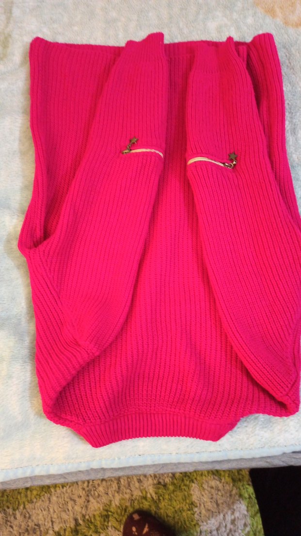 Pembe Örgü Boğazlı Kadın Kazak - Görsel 5