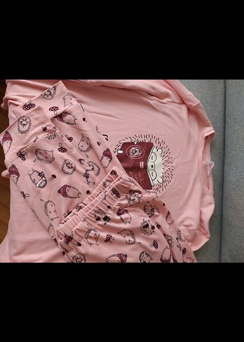 Pembe Baskılı Pijama Takımı