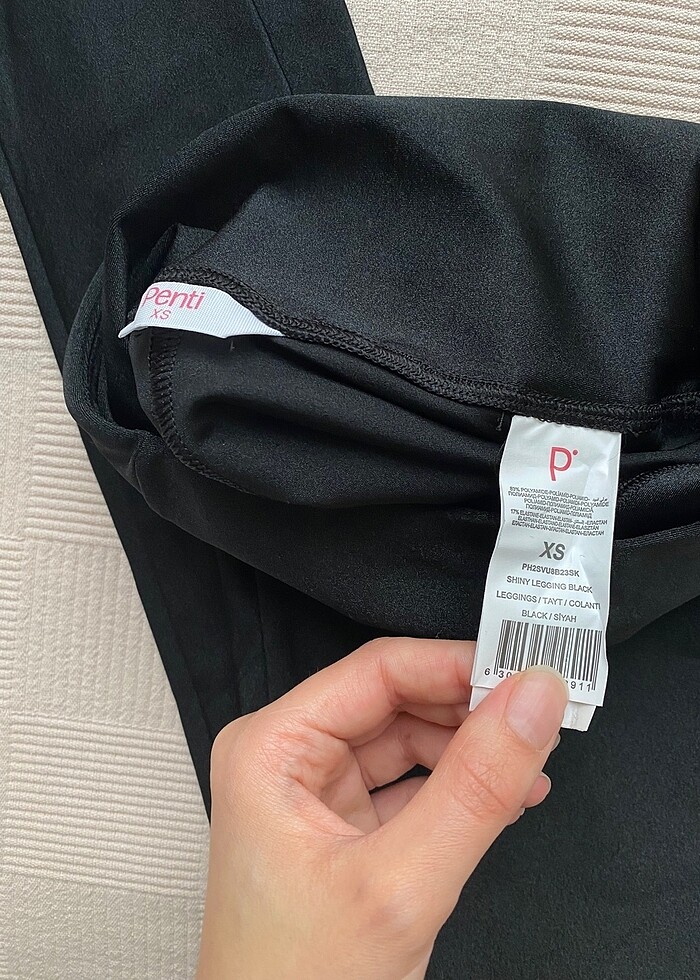 Siyah yüksek bel soft feel bilek boy tayt - Görsel 3