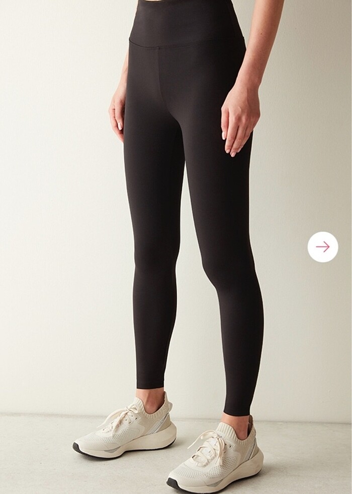 Siyah yüksek bel soft feel bilek boy tayt - Görsel 2