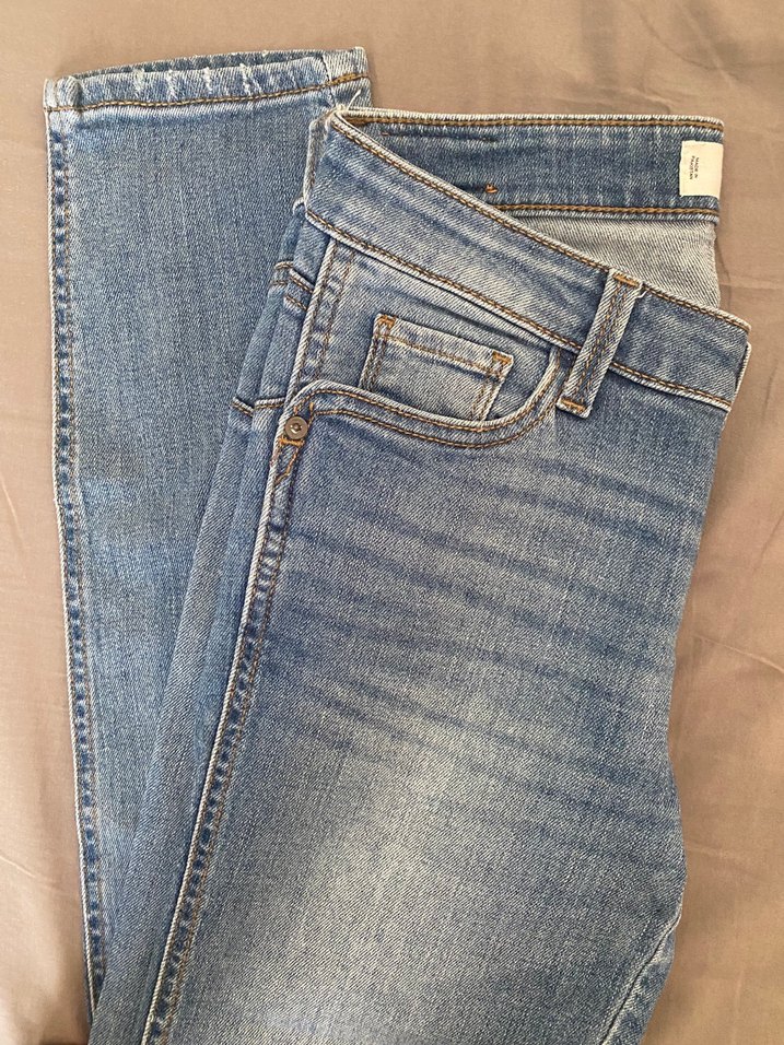 Kadın Mavi Normal Kesim Denim Pantolon - Görsel 3