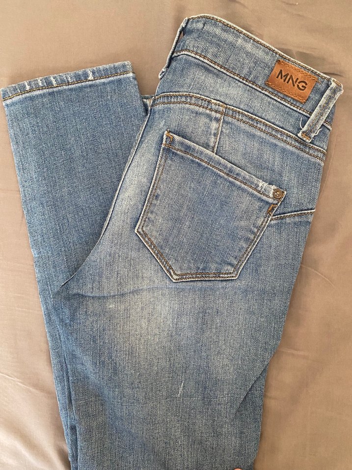 Kadın Mavi Normal Kesim Denim Pantolon - Görsel 2