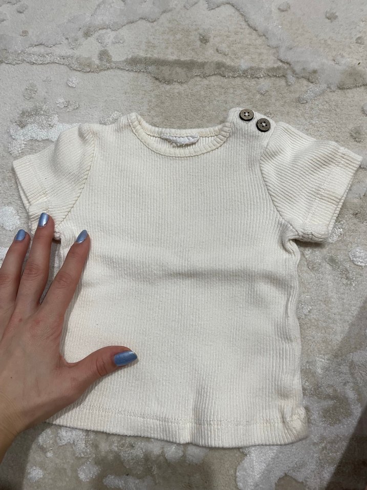 Düğmeli Beyaz Bebek İç Tişörtü - Görsel 3