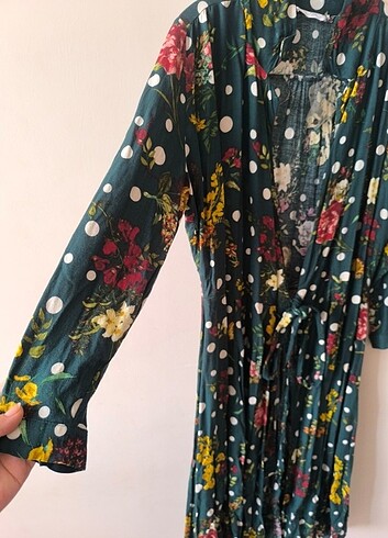 Mango marka önden bağlamalı uzun kimono  - Görsel 2