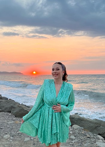 pul payet abiye elbise - Görsel 3