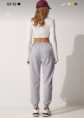 Gri Rahat Kesim Kadın Eşofman Altı - Görsel 3