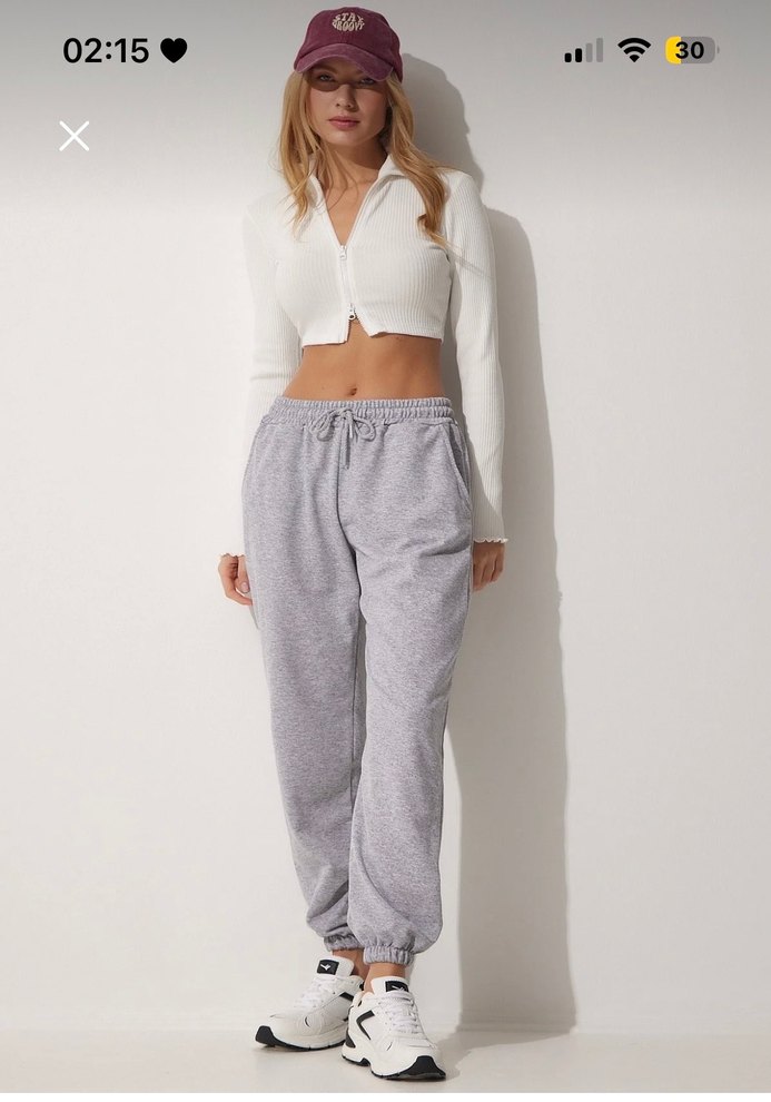 Gri Rahat Kesim Kadın Eşofman Altı - Görsel 2