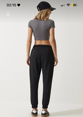 Siyah Kadın Rahat Kesim Eşofman Altı - Görsel 2