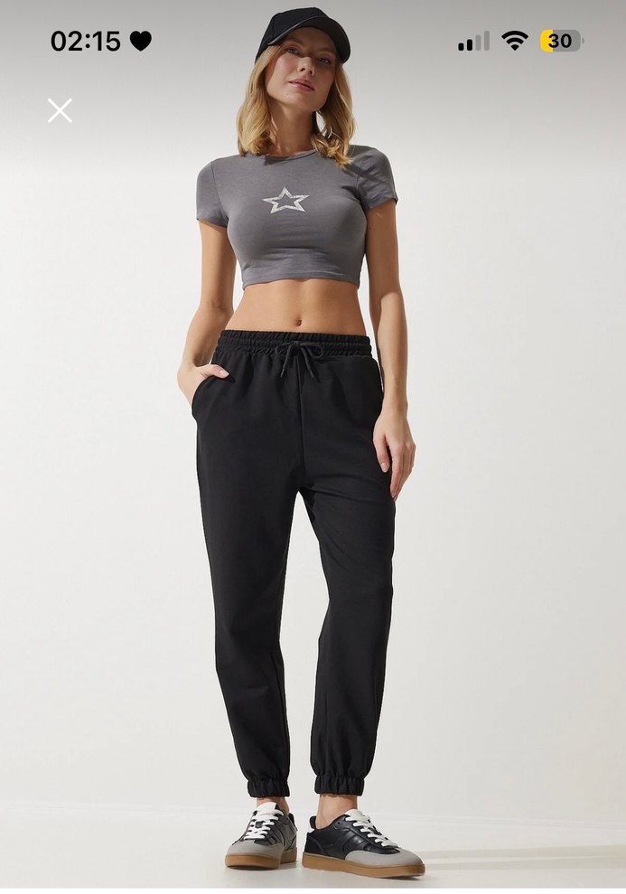 Siyah Kadın Rahat Kesim Eşofman Altı - Görsel 3