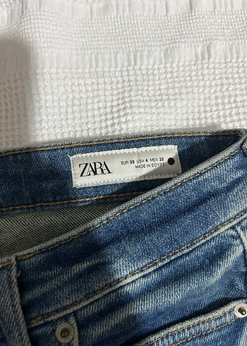 Düğmeli Kadın Mavi Denim Pantolon - Görsel 2