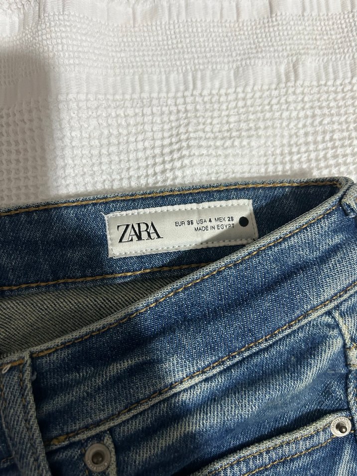 Düğmeli Kadın Mavi Denim Pantolon - Görsel 2