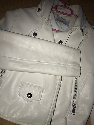 Kırık beyaz deri ceket