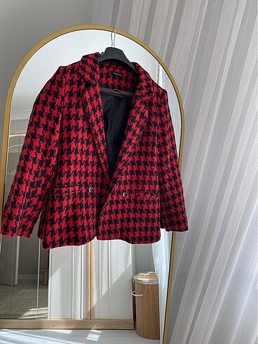 36 Beden kırmızı Renk Blazer tüvit ceket