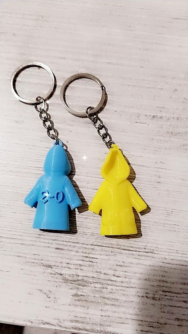 Sarı mavi yağmurluk Anahtarlık - Görsel 2