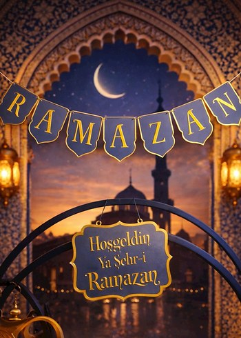 Altın Renkli Ramazan Parti Süsü - Görsel 2