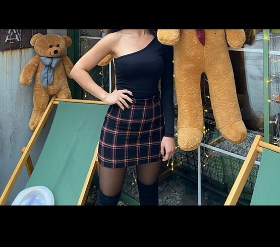 26 Beden Mini Ekose Etek