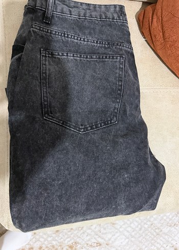 Zara Koyu Gri Yikamali Denim Jean