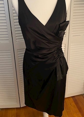 Siyah saten abiye elbise - Görsel 2