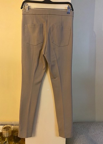 Bej Midi Kadın Kumaş Pantolon - Görsel 4