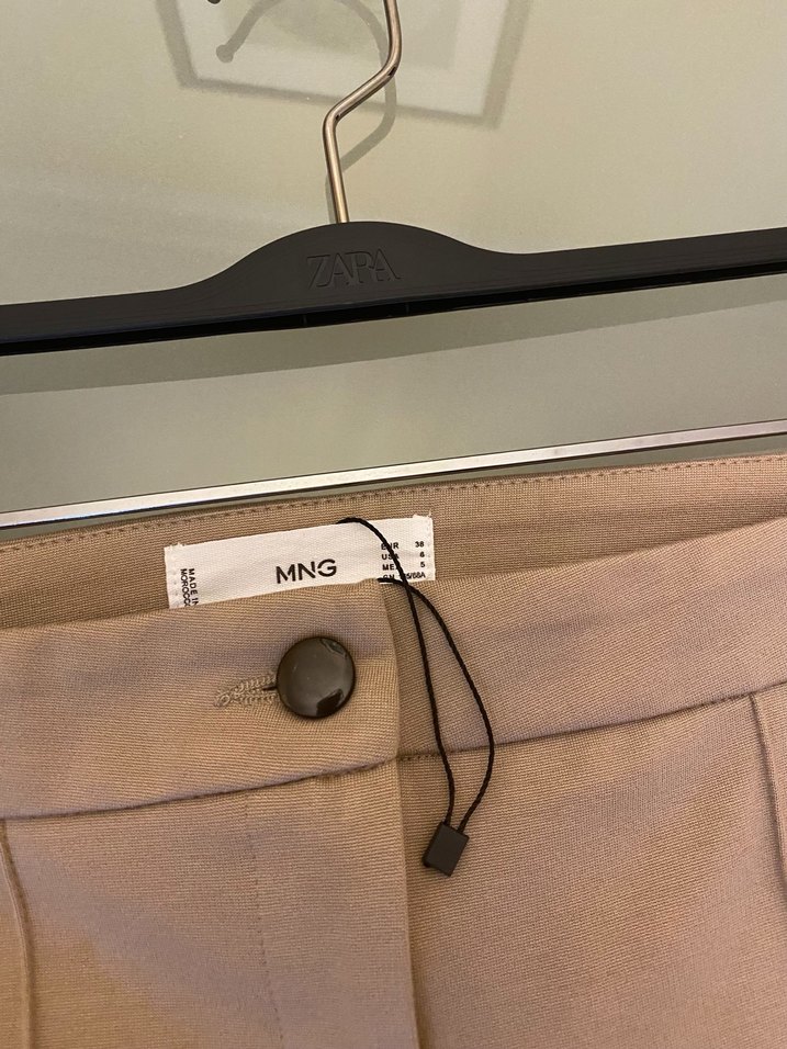 Bej Midi Kadın Kumaş Pantolon - Görsel 3