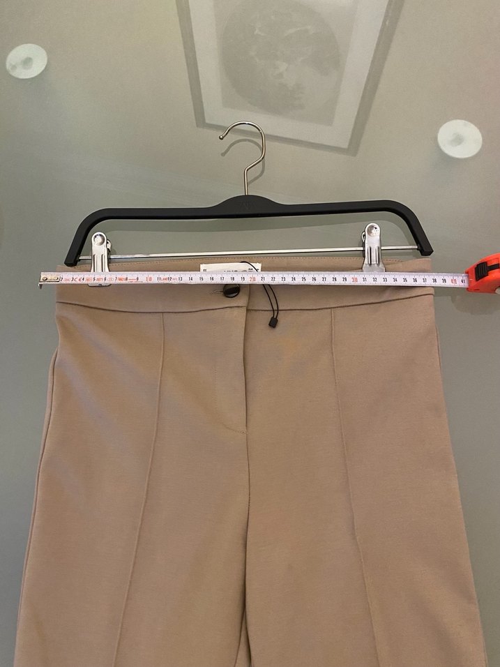 Bej Midi Kadın Kumaş Pantolon - Görsel 5