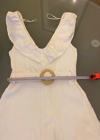 Mango keten şort tulum - Görsel 7