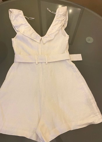 Mango keten şort tulum - Görsel 4