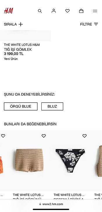 40 Beden H&M triko tığ işi gömlek bluz