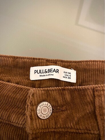 s Beden Pull&Bear yüksek bel kadife pantolon