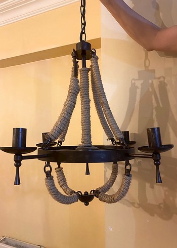 Lucea Halat Detaylı Metal Avize
