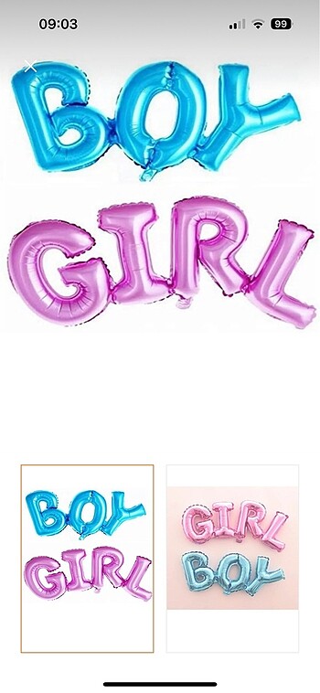 Girl boy yazılı folyo balon