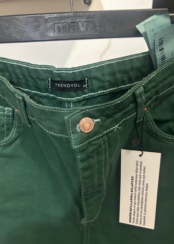 40 Beden Yeşil Midi Boy Kadın Denim Jean