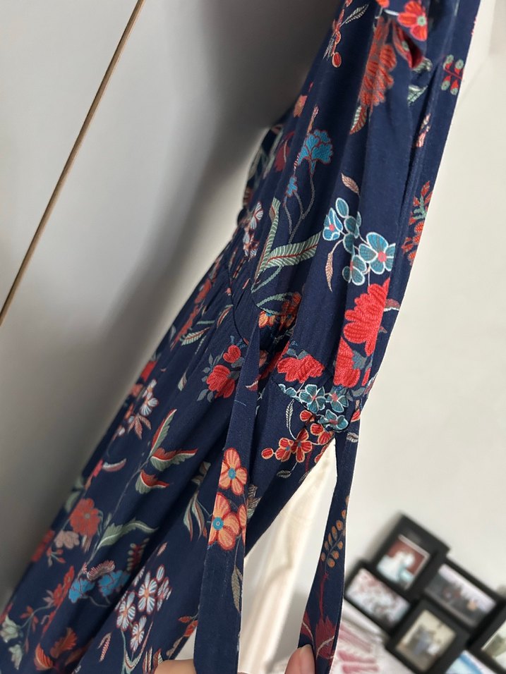 Bohem Çiçek Desenli Hamile Elbisesi - Görsel 4