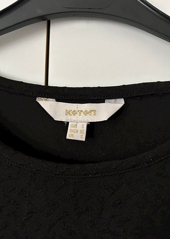 Siyah Uzun Kollu Kısa Koton Elbise - Görsel 2