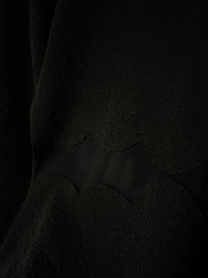 Siyah Uzun Kollu Kısa Koton Elbise - Görsel 3