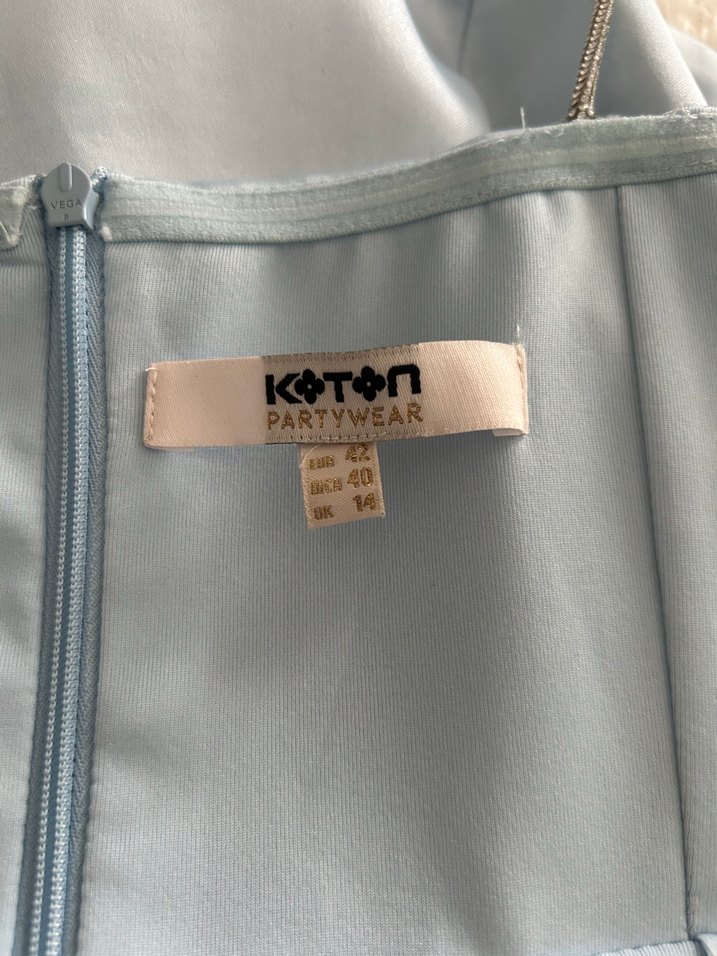 Mavi Taşlı Askılı Mini Koton Elbise - Görsel 5