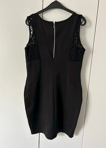 Dantel Detaylı Siyah Kısa Kadın Elbise - Görsel 6