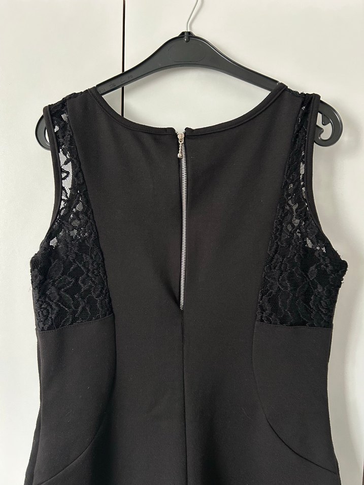 Dantel Detaylı Siyah Kısa Kadın Elbise - Görsel 5