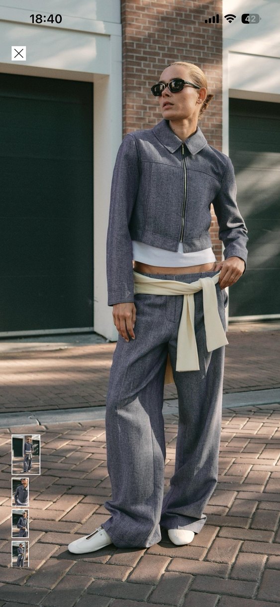 ZARA Gri Kadın Ceket - Görsel 2