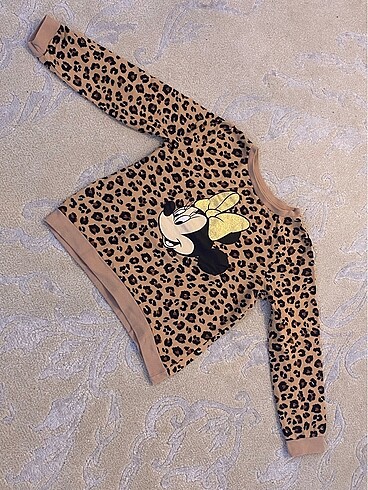 7 Yaş Beden Minnie mouse leopar sweatshirt
