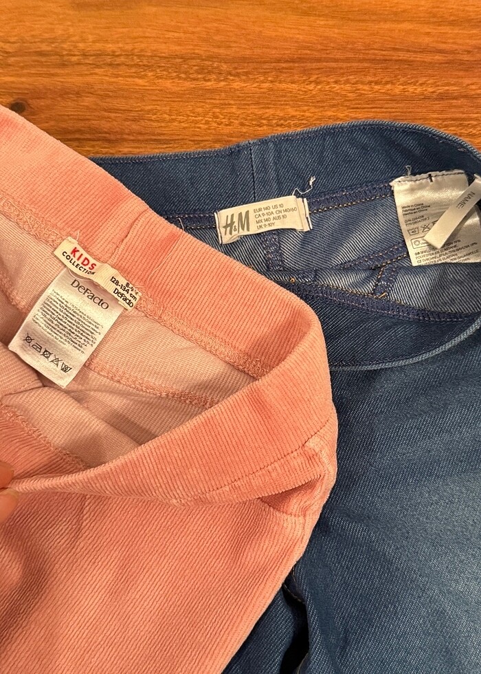 Kız çocuk kadife ve kot görünümlü tayt H&M - Görsel 2