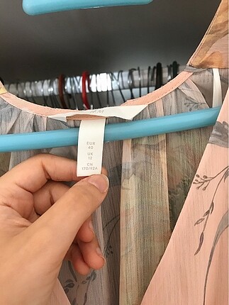 l Beden Çiçek Desenli H&M Uzun Elbise