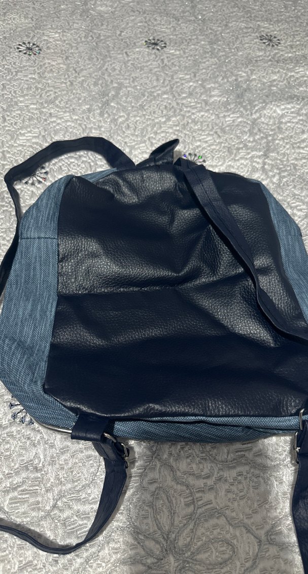 Kadın Kot Sırt Çantası, Tokalı, Nakışlı - Görsel 2