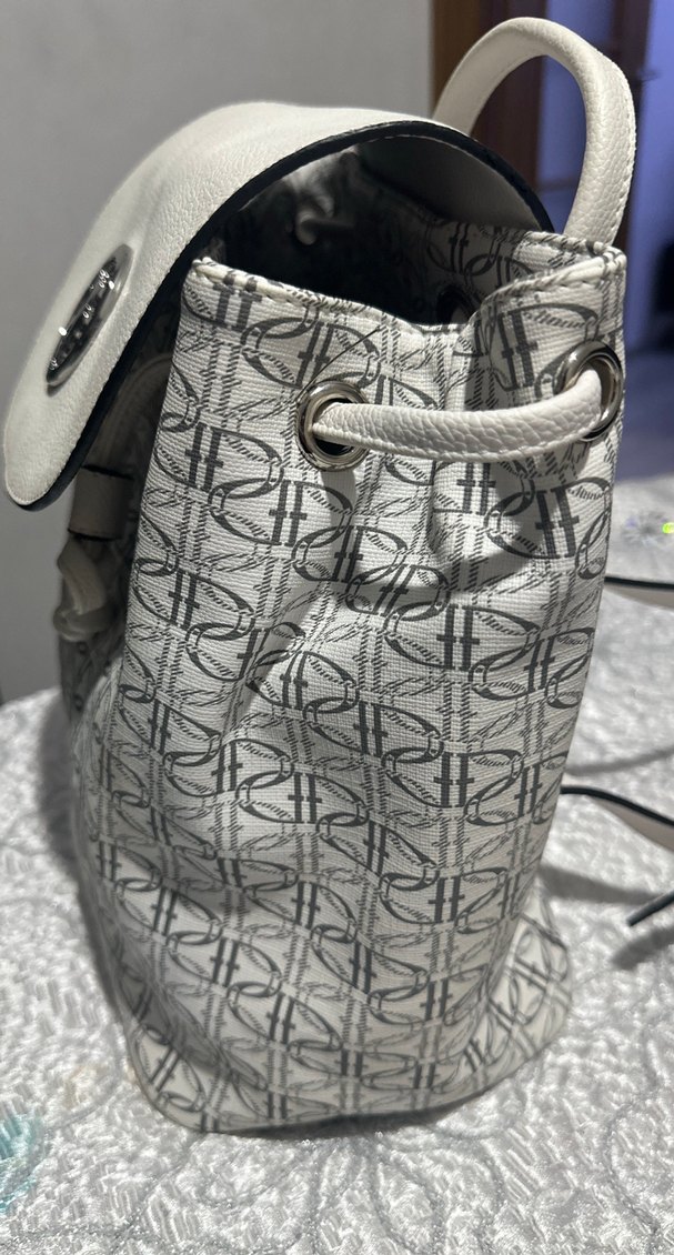 Beyaz Baskılı Kadın Sırt Çantası - Görsel 5