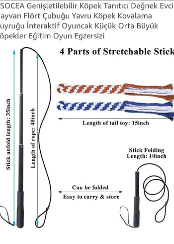 Köpek Oyun Çubuğu - Ayarlanabilir, Siyah - Görsel 2